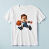 Custom Blue Number 7 Basketball Dribbler Face Cutout – T-shirt Custom Blue Number 7 Basketball Dribbler Face Cutout shown on a T-shirt mockup