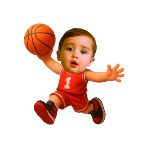 Custom Red Number 1 Basketball Child Face Cutout – Original Custom Red Number 1 Basketball Child Face Cutout design preview