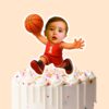 Custom Red Number 1 Basketball Child Face Cutout – Cake Topper Custom Red Number 1 Basketball Child Face Cutout shown on a cake topper mockup