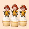 Custom Number 3 Firefighter with Hose Face Cutout – Cupcake Topper Custom Number 3 Firefighter with Hose Face Cutout shown on a cupcake topper mockup