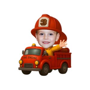 Custom Number 3 Firefighter Riding a Fire Face Cutout – Original Custom Number 3 Firefighter Riding a Fire Face Cutout design preview