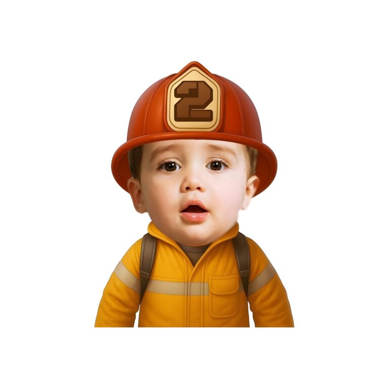 Custom Number 2 Firefighter Portrait Face Cutout – Original Custom Number 2 Firefighter Portrait Face Cutout design preview