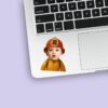 Custom Number 2 Firefighter Portrait Face Cutout – Sticker Custom Number 2 Firefighter Portrait Face Cutout shown on a sticker mockup
