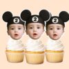 Custom Number 2 Mouse-Ear Portrait Face Cutout – Cupcake Topper Custom Number 2 Mouse-Ear Portrait Face Cutout shown on a cupcake topper mockup