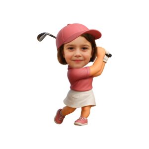 Custom Golfer Finishing a Swing Pink Cap Face Cutout – Original Custom Golfer Finishing a Swing Pink Cap Face Cutout design preview