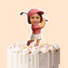 Custom Golfer Finishing a Swing Pink Cap Face Cutout – Cake Topper Custom Golfer Finishing a Swing Pink Cap Face Cutout shown on a cake topper mockup