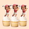 Custom Golfer Finishing a Swing Pink Cap Face Cutout – Cupcake Topper Custom Golfer Finishing a Swing Pink Cap Face Cutout shown on a cupcake topper mockup