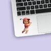 Custom Golfer Finishing a Swing Pink Cap Face Cutout – Sticker Custom Golfer Finishing a Swing Pink Cap Face Cutout shown on a sticker mockup