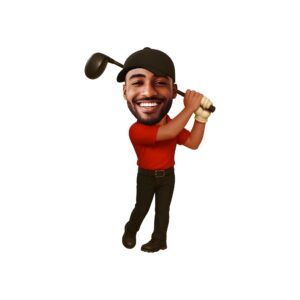 Custom Golfer Backward Black Cap Face Cutout – Original Custom Golfer Backward Black Cap Face Cutout design preview