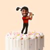 Custom Golfer Backward Black Cap Face Cutout – Cake Topper Custom Golfer Backward Black Cap Face Cutout shown on a cake topper mockup