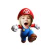 Custom Red-Capped Game-World Plumber Face Cutout – Original Custom Red-Capped Game-World Plumber Face Cutout design preview
