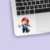 Custom Red-Capped Game-World Plumber Face Cutout – Sticker Custom Red-Capped Game-World Plumber Face Cutout shown on a sticker mockup