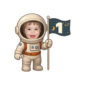 Custom First-Birthday Navy Space Flag Face Cutout – Original Custom First-Birthday Navy Space Flag Face Cutout design preview