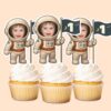 Custom First-Birthday Navy Space Flag Face Cutout – Cupcake Topper Custom First-Birthday Navy Space Flag Face Cutout shown on a cupcake topper mockup