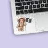 Custom First-Birthday Navy Space Flag Face Cutout – Sticker Custom First-Birthday Navy Space Flag Face Cutout shown on a sticker mockup