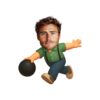 Custom Bowler Delivering a Black Ball Face Cutout – Original Custom Bowler Delivering a Black Ball Face Cutout design preview