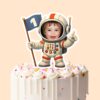 Custom First-Birthday Astronaut Control Panel Face Cutout – Cake Topper Custom First-Birthday Astronaut Control Panel Face Cutout shown on a cake topper mockup
