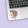 Custom First-Birthday Astronaut Control Panel Face Cutout – Sticker Custom First-Birthday Astronaut Control Panel Face Cutout shown on a sticker mockup