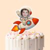 Custom Astronaut Riding Cream Space Suit Face Cutout – Cake Topper Custom Astronaut Riding Cream Space Suit Face Cutout shown on a cake topper mockup