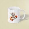Custom Astronaut Riding Cream Space Suit Face Cutout – Mug Custom Astronaut Riding Cream Space Suit Face Cutout shown on a mug mockup