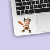 Custom Number 5 Baseball Batter Face Cutout – Sticker Custom Number 5 Baseball Batter Face Cutout shown on a sticker mockup