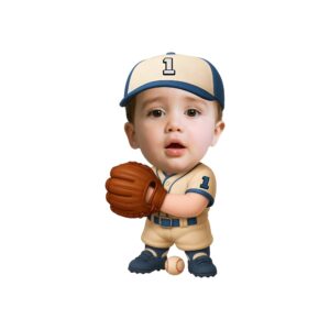 Custom Number 1 Young Baseball Fielder Face Cutout – Original Custom Number 1 Young Baseball Fielder Face Cutout design preview
