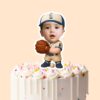 Custom Number 1 Young Baseball Fielder Face Cutout – Cake Topper Custom Number 1 Young Baseball Fielder Face Cutout shown on a cake topper mockup