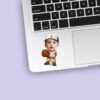 Custom Number 1 Young Baseball Fielder Face Cutout – Sticker Custom Number 1 Young Baseball Fielder Face Cutout shown on a sticker mockup