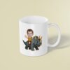 Custom Gray Horned Dinosaur Rider Mustard Shirt Face Cutout – Mug Custom Gray Horned Dinosaur Rider Mustard Shirt Face Cutout shown on a mug mockup