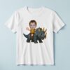 Custom Gray Horned Dinosaur Rider Mustard Shirt Face Cutout – T-shirt Custom Gray Horned Dinosaur Rider Mustard Shirt Face Cutout shown on a T-shirt mockup