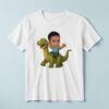 Custom Rider on a Green Long-Neck Dinosaur Face Cutout – T-shirt Custom Rider on a Green Long-Neck Dinosaur Face Cutout shown on a T-shirt mockup