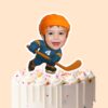 Custom Blue-And-Orange Number 4 Hockey Skater Face Cutout – Cake Topper Custom Blue-And-Orange Number 4 Hockey Skater Face Cutout shown on a cake topper mockup