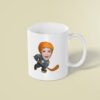 Custom Blue-And-Orange Number 4 Hockey Skater Face Cutout – Mug Custom Blue-And-Orange Number 4 Hockey Skater Face Cutout shown on a mug mockup