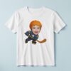 Custom Blue-And-Orange Number 4 Hockey Skater Face Cutout – T-shirt Custom Blue-And-Orange Number 4 Hockey Skater Face Cutout shown on a T-shirt mockup
