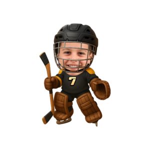 Custom Black Number 7 Hockey Goalie Face Cutout – Original Custom Black Number 7 Hockey Goalie Face Cutout design preview