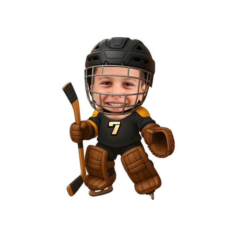 Custom Black Number 7 Hockey Goalie Face Cutout – Original Custom Black Number 7 Hockey Goalie Face Cutout design preview