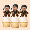 Custom Black Number 7 Hockey Goalie Face Cutout – Cupcake Topper Custom Black Number 7 Hockey Goalie Face Cutout shown on a cupcake topper mockup