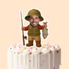 Custom Angler Showing a Caught Fish Face Cutout – Cake Topper Custom Angler Showing a Caught Fish Face Cutout shown on a cake topper mockup