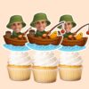 Custom Angler Fishing from a Boat Face Cutout – Cupcake Topper Custom Angler Fishing from a Boat Face Cutout shown on a cupcake topper mockup