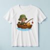 Custom Angler Fishing from a Boat Face Cutout – T-shirt Custom Angler Fishing from a Boat Face Cutout shown on a T-shirt mockup