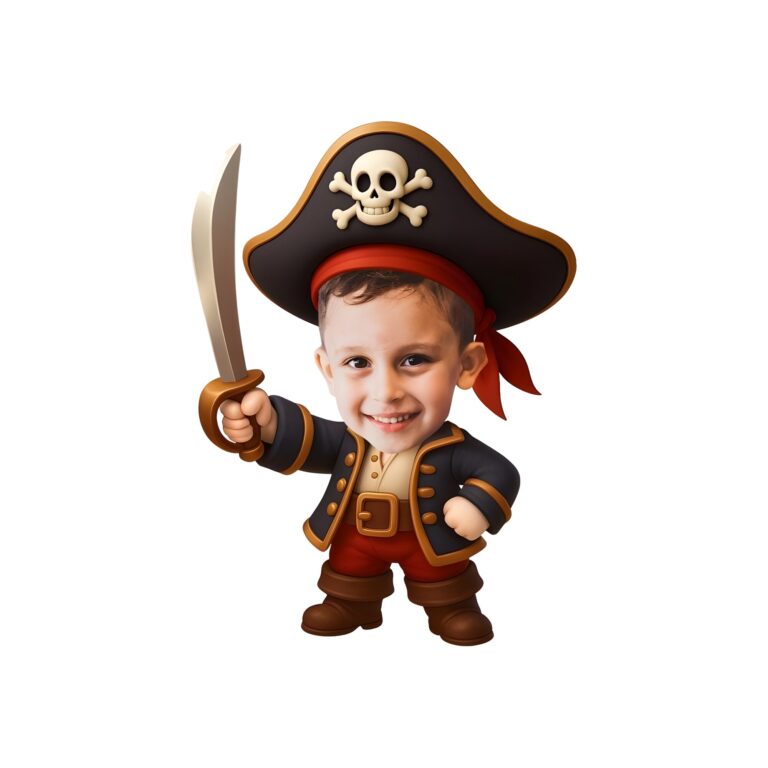 Custom Pirate Captain with Sword Face Cutout – Original Custom Pirate Captain with Sword Face Cutout design preview