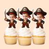 Custom Pirate Captain with Sword Face Cutout – Cupcake Topper Custom Pirate Captain with Sword Face Cutout shown on a cupcake topper mockup