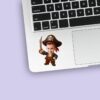 Custom Pirate Captain with Sword Face Cutout – Sticker Custom Pirate Captain with Sword Face Cutout shown on a sticker mockup
