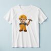 Custom Number 3 Builder Holding a Hammer Face Cutout – T-shirt Custom Number 3 Builder Holding a Hammer Face Cutout shown on a T-shirt mockup