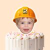 Custom Number 2 Hard-Hat Portrait Face Cutout – Cake Topper Custom Number 2 Hard-Hat Portrait Face Cutout shown on a cake topper mockup