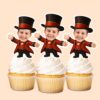 Custom Circus Ringmaster Tall Black Top Hat Face Cutout – Cupcake Topper Custom Circus Ringmaster Tall Black Top Hat Face Cutout shown on a cupcake topper mockup
