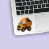 Custom Number 1 Dump-Truck Driver Face Cutout – Sticker Custom Number 1 Dump-Truck Driver Face Cutout shown on a sticker mockup