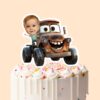 Custom Child with Rusty Tow-Truck Character Face Cutout – Cake Topper Custom Child with Rusty Tow-Truck Character Face Cutout shown on a cake topper mockup