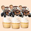 Custom Child with Rusty Tow-Truck Character Face Cutout – Cupcake Topper Custom Child with Rusty Tow-Truck Character Face Cutout shown on a cupcake topper mockup