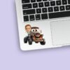 Custom Child with Rusty Tow-Truck Character Face Cutout – Sticker Custom Child with Rusty Tow-Truck Character Face Cutout shown on a sticker mockup